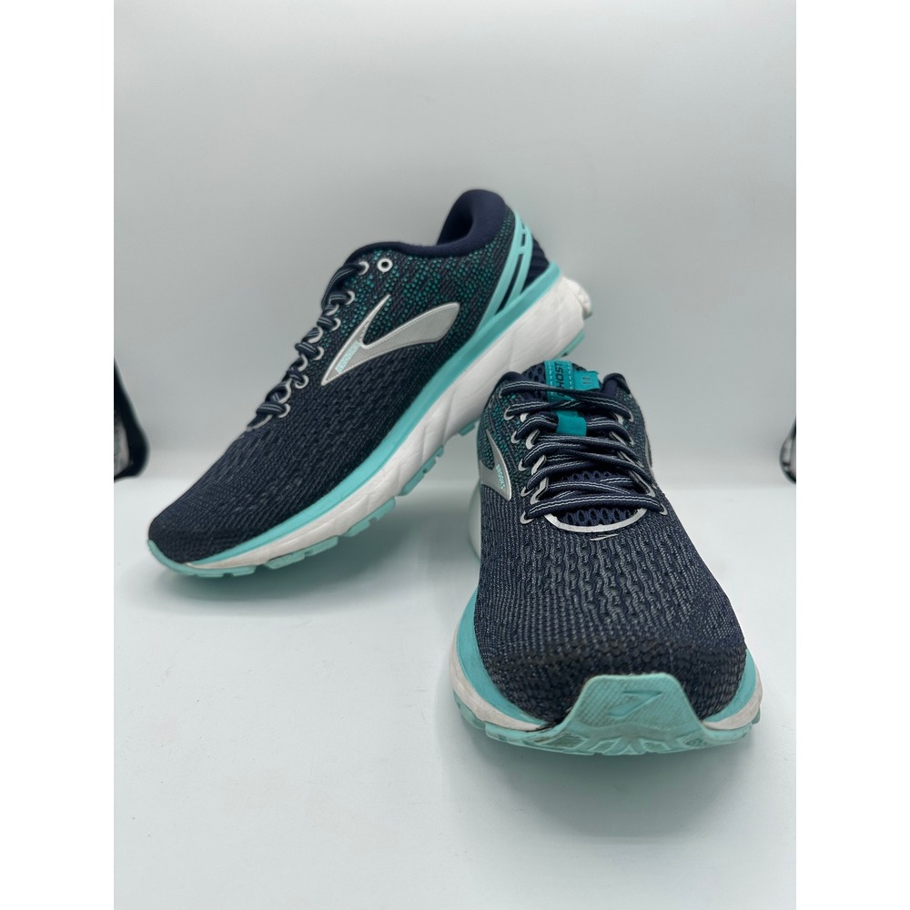 Brooks Ghost 11 Navy Teal Running Shoes Womens 8 Medium